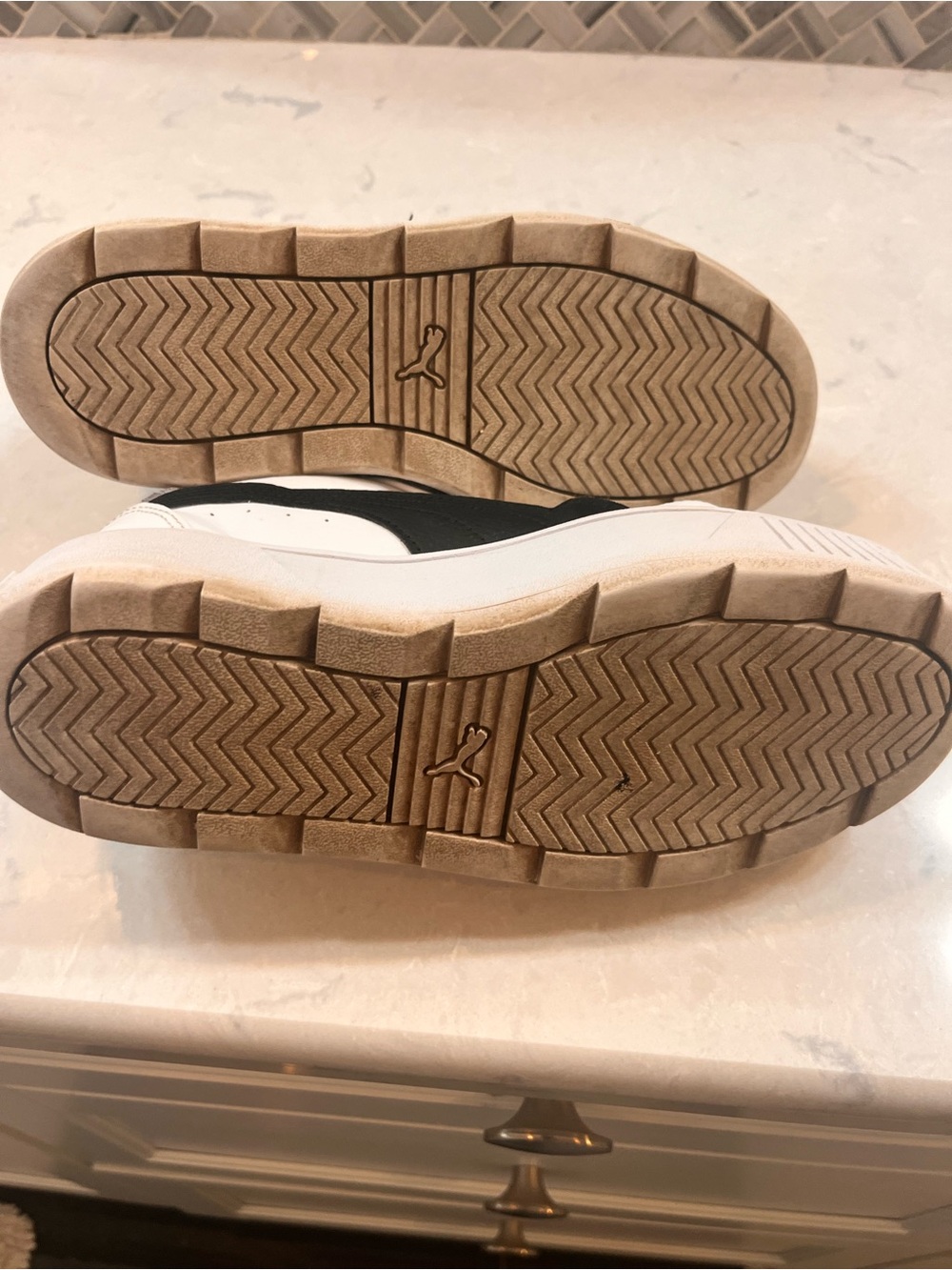 Puma White and Black Platform Sneakers for Women - Lace-Up Casual Trainers - Picture 4 of 5